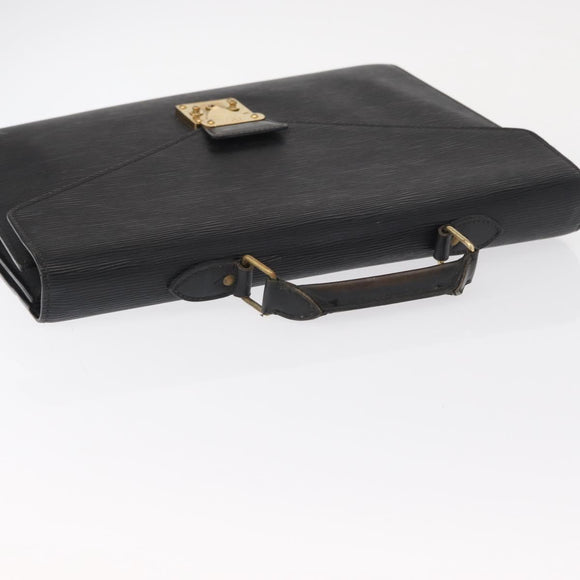 LOUIS VUITTON Epi Serviette Conseiller Business Bag Black M54422 LV Auth BA8581