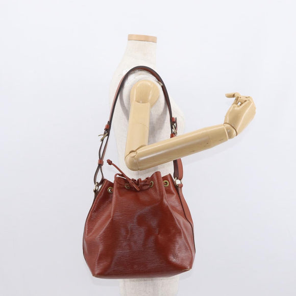 LOUIS VUITTON Epi Petit Noe Shoulder Bag Kenya Brown M44103 LV Auth BA8590