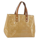 LOUIS VUITTON Monogram Vernis Reade PM Hand Bag Noisette M91334 LV Auth BA8596-1