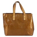 LOUIS VUITTON Monogram Vernis Reade PM Hand Bag Bronze M91146 LV Auth BA8597-2