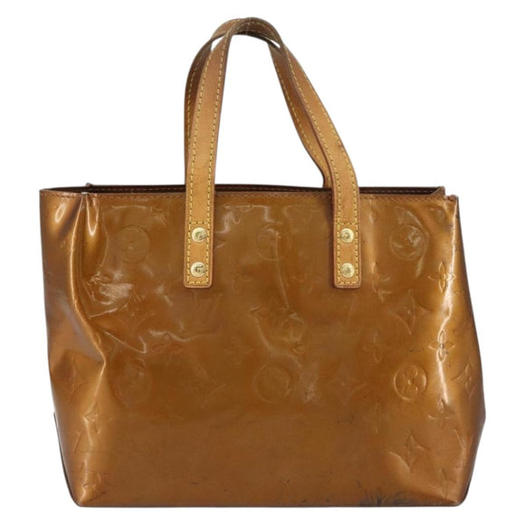 LOUIS VUITTON Monogram Vernis Reade PM Hand Bag Bronze M91146 LV Auth BA8597
