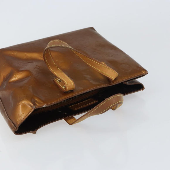 LOUIS VUITTON Monogram Vernis Reade PM Hand Bag Bronze M91146 LV Auth BA8597