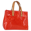 LOUIS VUITTON Monogram Vernis Reade PM Hand Bag Red Rouge M91088 LV Auth BA8598-1