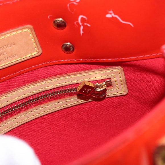 LOUIS VUITTON Monogram Vernis Reade PM Hand Bag Red Rouge M91088 LV Auth BA8598