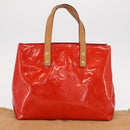 LOUIS VUITTON Monogram Vernis Reade PM Hand Bag Red Rouge M91088 LV Auth BA8598-12