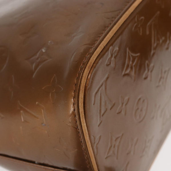 LOUIS VUITTON Monogram Vernis Houston Hand Bag Bronze M91122 LV Auth BA8601