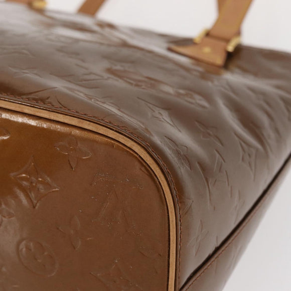 LOUIS VUITTON Monogram Vernis Houston Hand Bag Bronze M91122 LV Auth BA8601