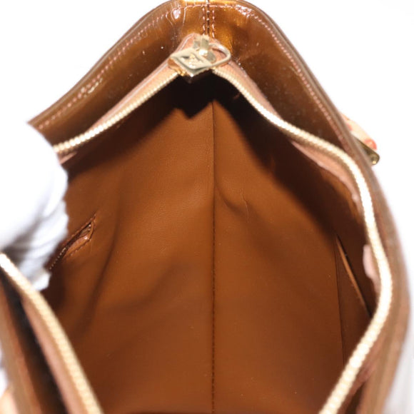 LOUIS VUITTON Monogram Vernis Houston Hand Bag Bronze M91122 LV Auth BA8601