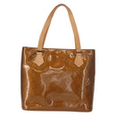 LOUIS VUITTON Monogram Vernis Houston Hand Bag Bronze M91122 LV Auth BA8601-13