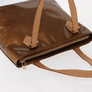 LOUIS VUITTON Monogram Vernis Houston Hand Bag Bronze M91122 LV Auth BA8601-6