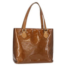 LOUIS VUITTON Monogram Vernis Houston Hand Bag Bronze M91122 LV Auth BA8602-1