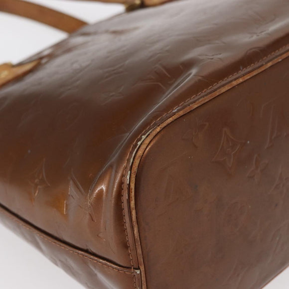 LOUIS VUITTON Monogram Vernis Houston Hand Bag Bronze M91122 LV Auth BA8602