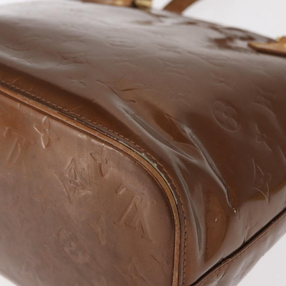 LOUIS VUITTON Monogram Vernis Houston Hand Bag Bronze M91122 LV Auth BA8602