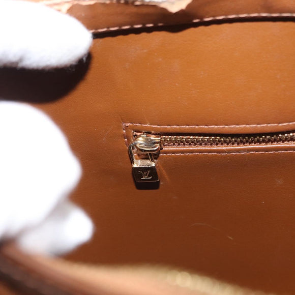 LOUIS VUITTON Monogram Vernis Houston Hand Bag Bronze M91122 LV Auth BA8602