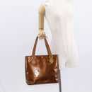 LOUIS VUITTON Monogram Vernis Houston Hand Bag Bronze M91122 LV Auth BA8602-24