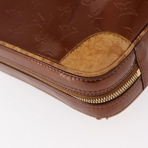 LOUIS VUITTON Monogram Vernis Van Damme Hand Bag Bronze M91125 LV Auth BA8606