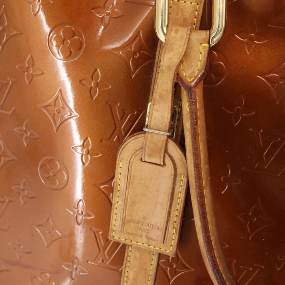 LOUIS VUITTON Monogram Vernis Van Damme Hand Bag Bronze M91125 LV Auth BA8606