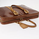 LOUIS VUITTON Monogram Vernis Van Damme Hand Bag Bronze M91125 LV Auth BA8606-6