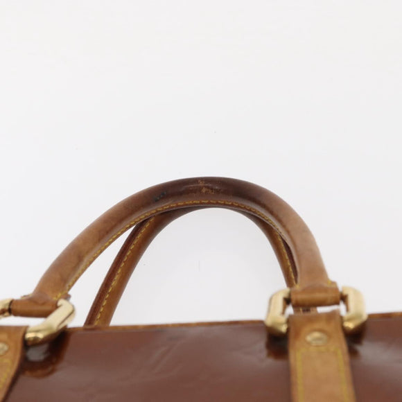 LOUIS VUITTON Monogram Vernis Van Damme Hand Bag Bronze M91125 LV Auth BA8606