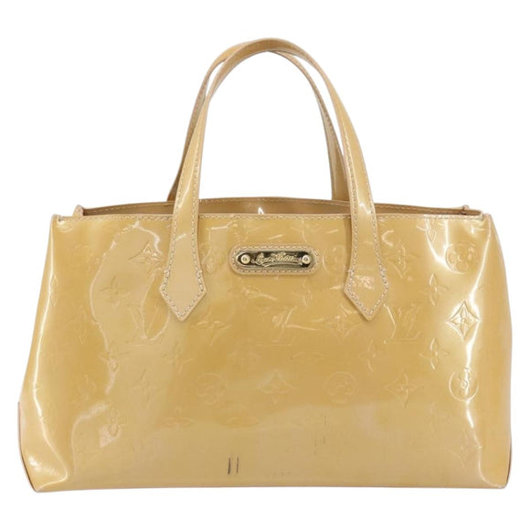 LOUIS VUITTON Vernis Wilshire PM Hand Bag Rose Flow Lantern M91642 Auth BA8608