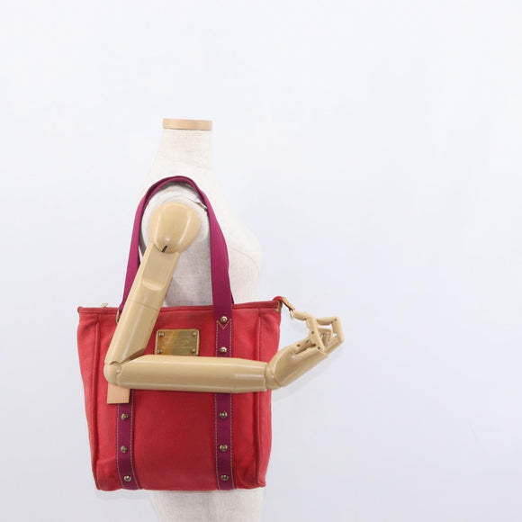 LOUIS VUITTON Antigua Cabas MM Tote Bag Red M40034 LV Auth BA8612
