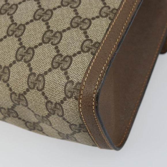 GUCCI GG Supreme Web Sherry Line Clutch Bag PVC Beige Red 89 01 007 Auth BA8613