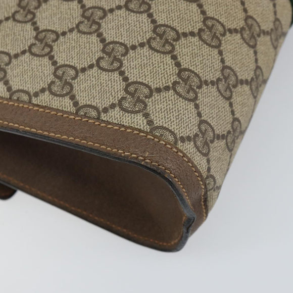 GUCCI GG Supreme Web Sherry Line Clutch Bag PVC Beige Red 89 01 007 Auth BA8613