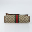 GUCCI GG Supreme Web Sherry Line Clutch Bag PVC Beige Red 89 01 007 Auth BA8613-7