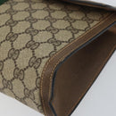 GUCCI GG Supreme Web Sherry Line Clutch Bag PVC Beige Red 89 01 007 Auth BA8613-8