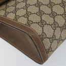 GUCCI GG Supreme Web Sherry Line Clutch Bag PVC Beige Red 89 01 007 Auth BA8613-9