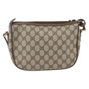 GUCCI GG Supreme Web Sherry Line Bag PVC Beige Gold 89 02 032 Auth BA8614-3