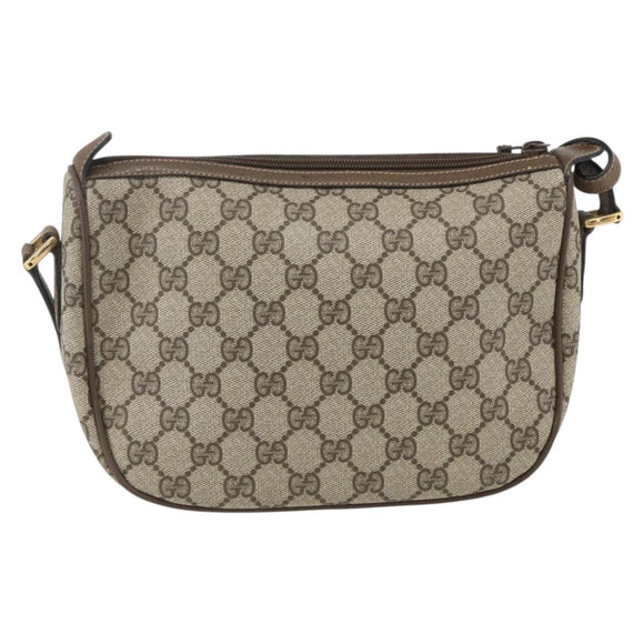 GUCCI GG Supreme Web Sherry Line Bag PVC Beige Gold 89 02 032 Auth BA8614