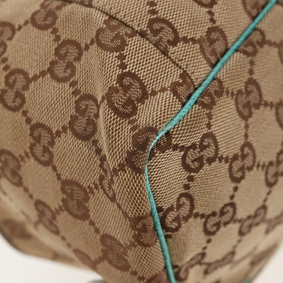 GUCCI GG Canvas Vanity Pouch Beige 124540 Auth BA8615V