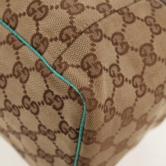 GUCCI GG Canvas Vanity Pouch Beige 124540 Auth BA8615V