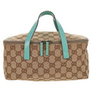 GUCCI GG Canvas Vanity Pouch Beige 124540 Auth BA8615V-13