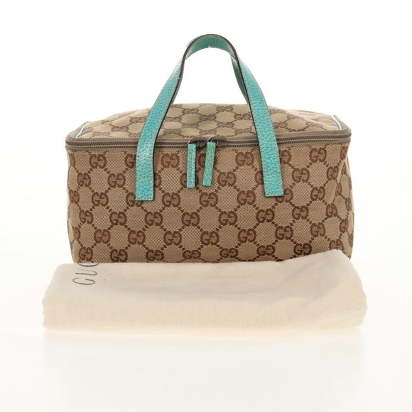 GUCCI GG Canvas Vanity Pouch Beige 124540 Auth BA8615V