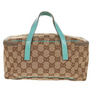 GUCCI GG Canvas Vanity Pouch Beige 124540 Auth BA8615V-2