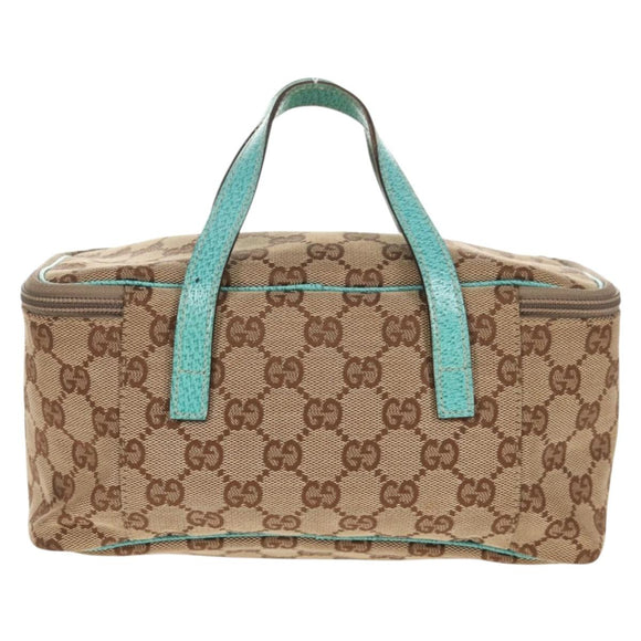 GUCCI GG Canvas Vanity Pouch Beige 124540 Auth BA8615V