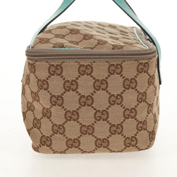 GUCCI GG Canvas Vanity Pouch Beige 124540 Auth BA8615V