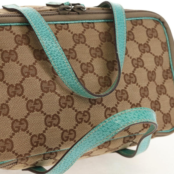 GUCCI GG Canvas Vanity Pouch Beige 124540 Auth BA8615V