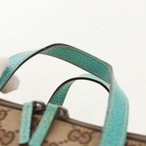 GUCCI GG Canvas Vanity Pouch Beige 124540 Auth BA8615V