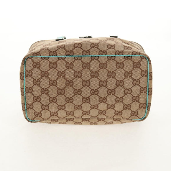 GUCCI GG Canvas Vanity Pouch Beige 124540 Auth BA8615V