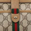 GUCCI GG Supreme Web Sherry Line Bag PVC Beige Gold 116 02 055 Auth BA8616-15