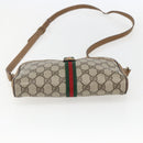 GUCCI GG Supreme Web Sherry Line Bag PVC Beige Gold 116 02 055 Auth BA8616-9