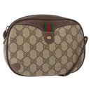 GUCCI GG Supreme Web Sherry Line Bag PVC Beige Gold 89 02 066 Auth BA8617-1