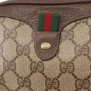 GUCCI GG Supreme Web Sherry Line Bag PVC Beige Gold 89 02 066 Auth BA8617-14