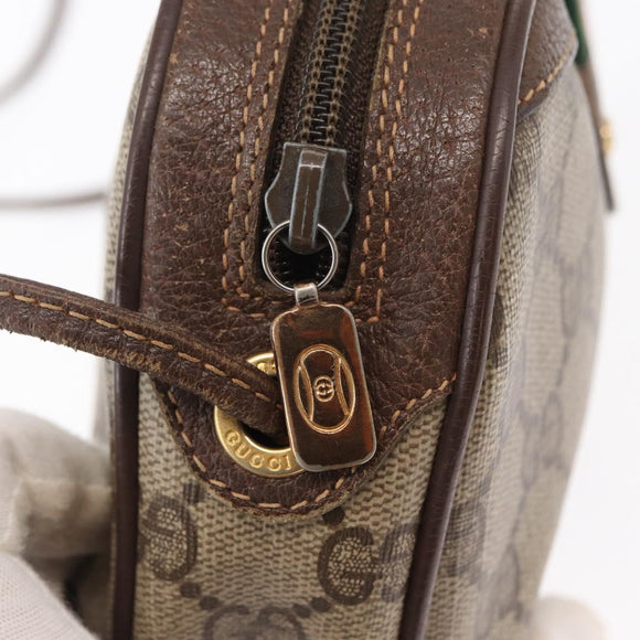 GUCCI GG Supreme Web Sherry Line Bag PVC Beige Gold 89 02 066 Auth BA8617