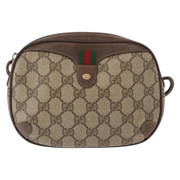 GUCCI GG Supreme Web Sherry Line Bag PVC Beige Gold 89 02 066 Auth BA8617 - 0