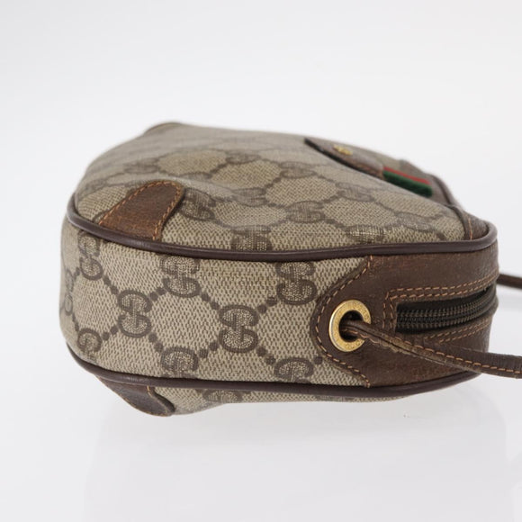 GUCCI GG Supreme Web Sherry Line Bag PVC Beige Gold 89 02 066 Auth BA8617