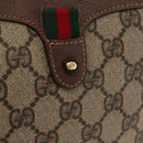GUCCI GG Supreme Web Sherry Line Bag PVC Beige Red 007 58 6112 9411 Auth BA8618-15